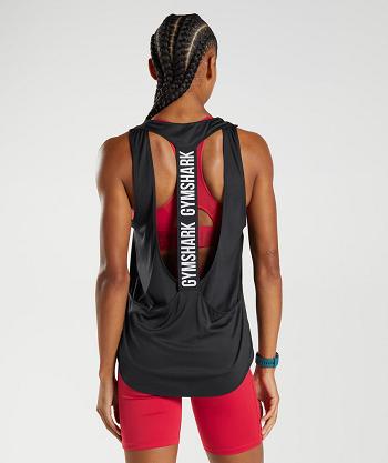 Dámské Tílko Gymshark Tréninková Brandmark Černé | CZ 3218ZUT